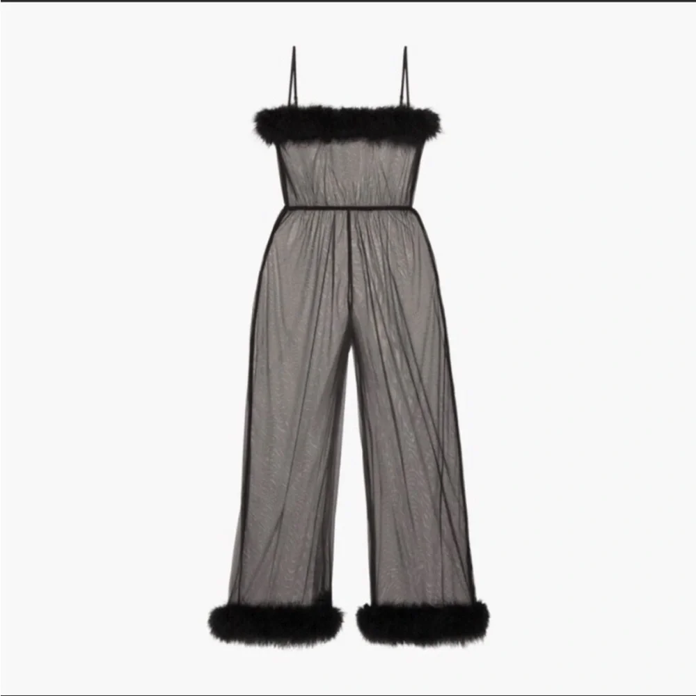 Savage x Fenty Sheer Marabou Jumpsuit